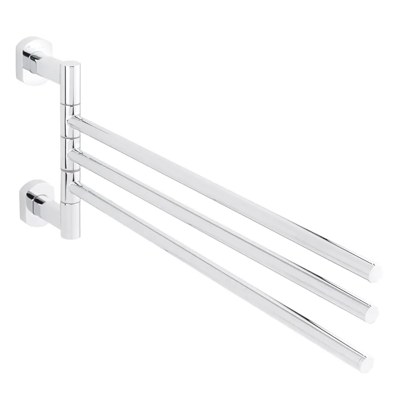 Cube Way Porte-serviette en laiton avec 3 bras pivotants, Chrome (SPI20)