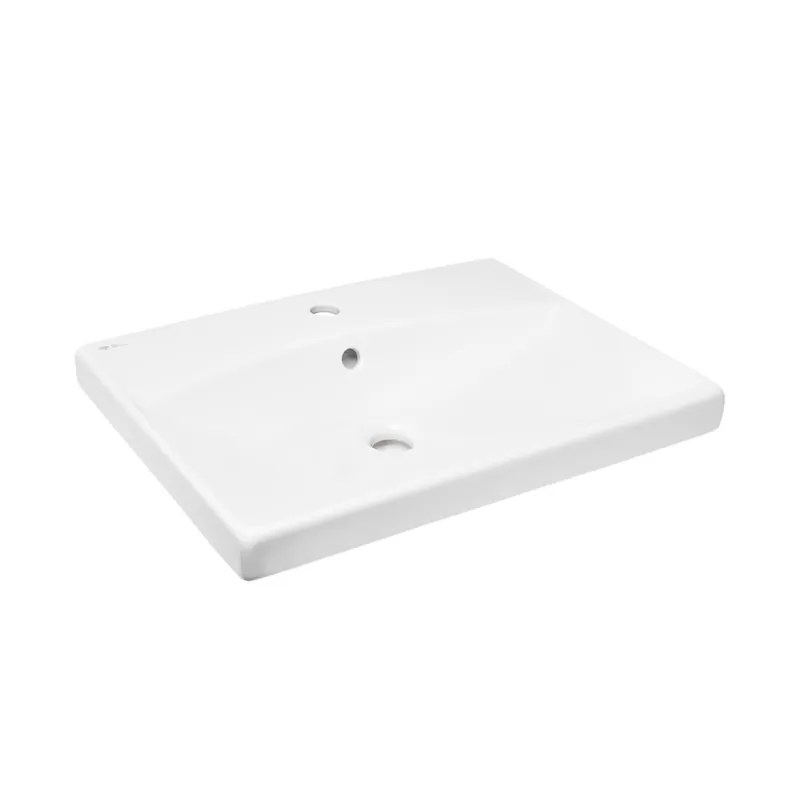 Brevis Lavabo suspendu avec trou pour robinetterie au milieu, 60x45x14cm (SATBRE6045S)