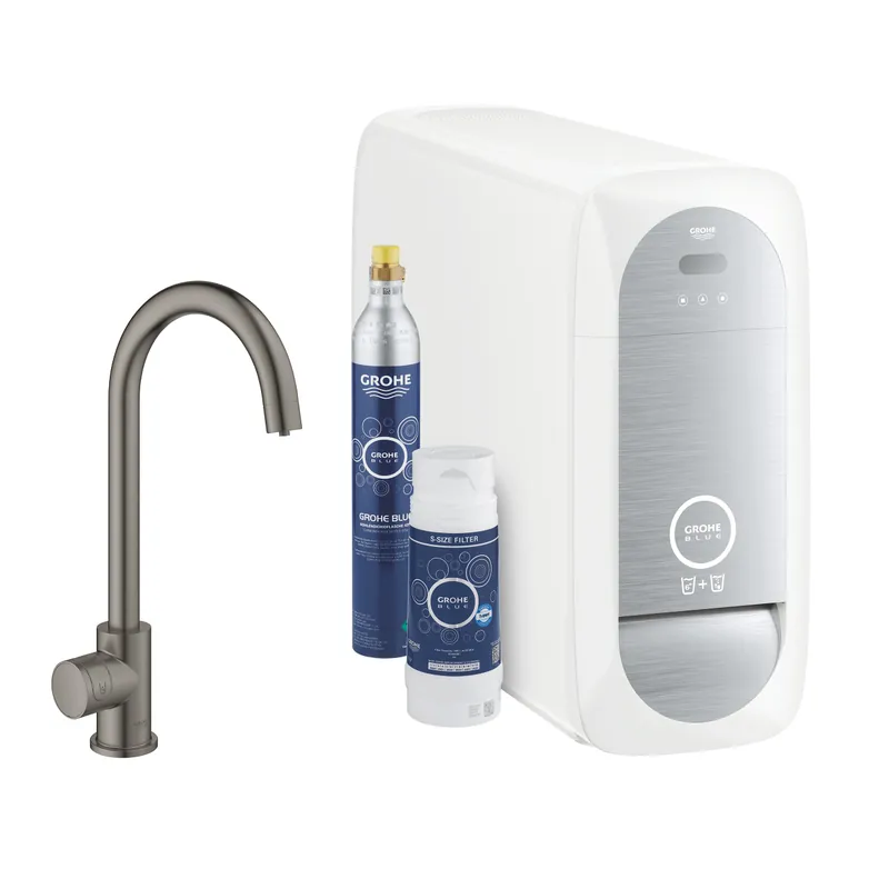 Blue Home Kit de démarrage avec Mitigeur, Hard Graphite brossé (31498AL1)