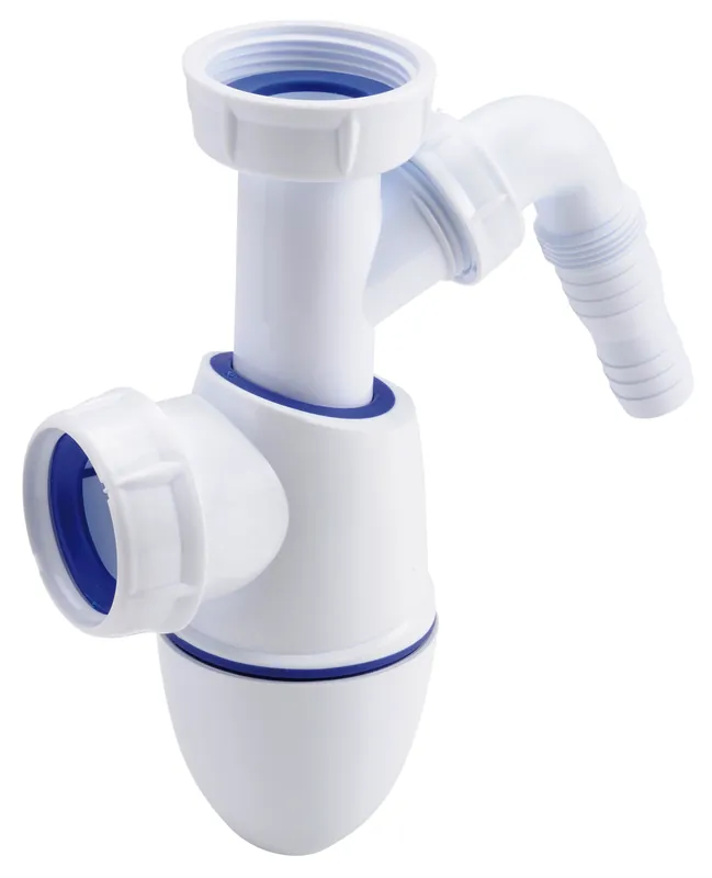 Easyphon Siphon avec joint comprimé pour évier, avec raccord pour lave-vaisselle (0224408)