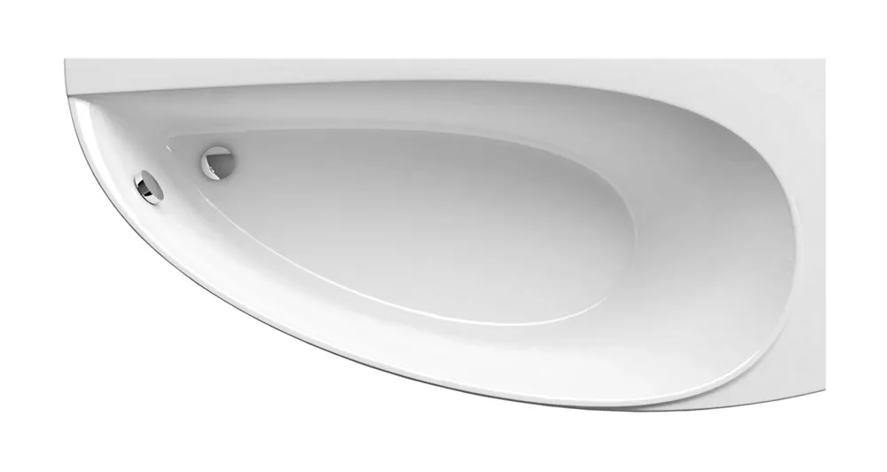 Avocado 160 x 75 cm Baignoire d‘angle gain de place, orientation droite en acrylique, sans pieds, blanc (CH01000000)