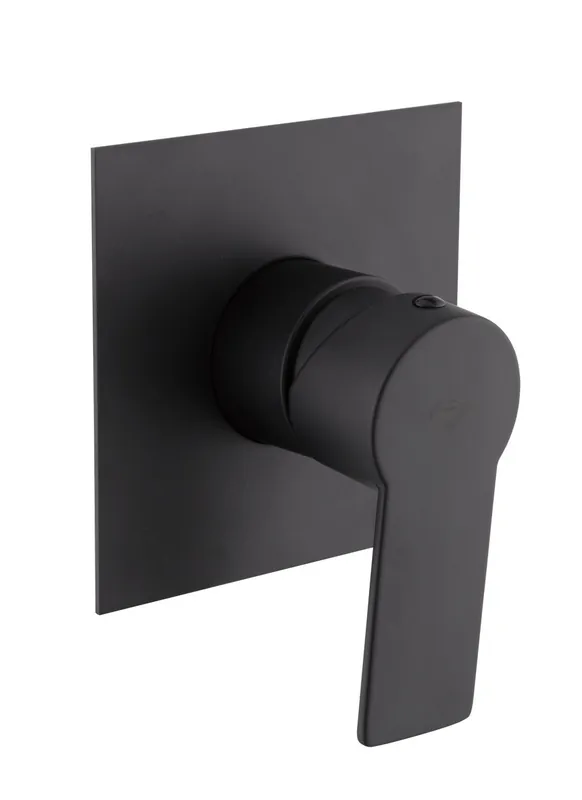B-Way Set de finition pour mitigeur de douche à encastrer, avec levier + Corps encastré inclus, Noir mat