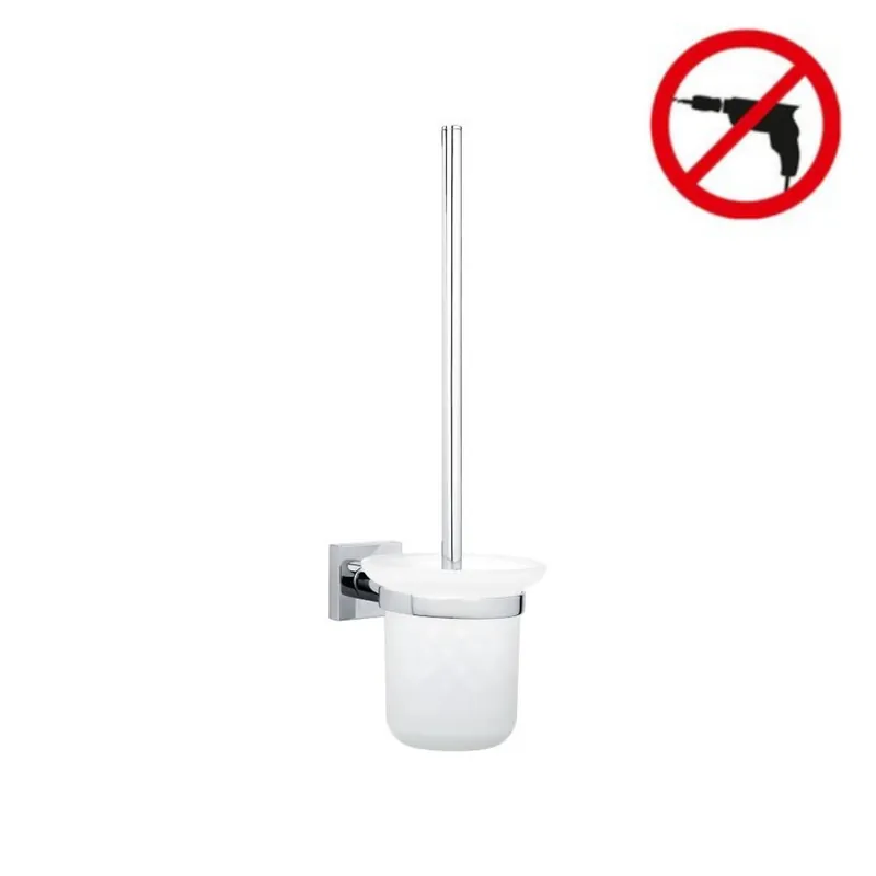Hukk Brosse WC installation murale, pose facile sans perçage, Chrome (40248-00000-00)