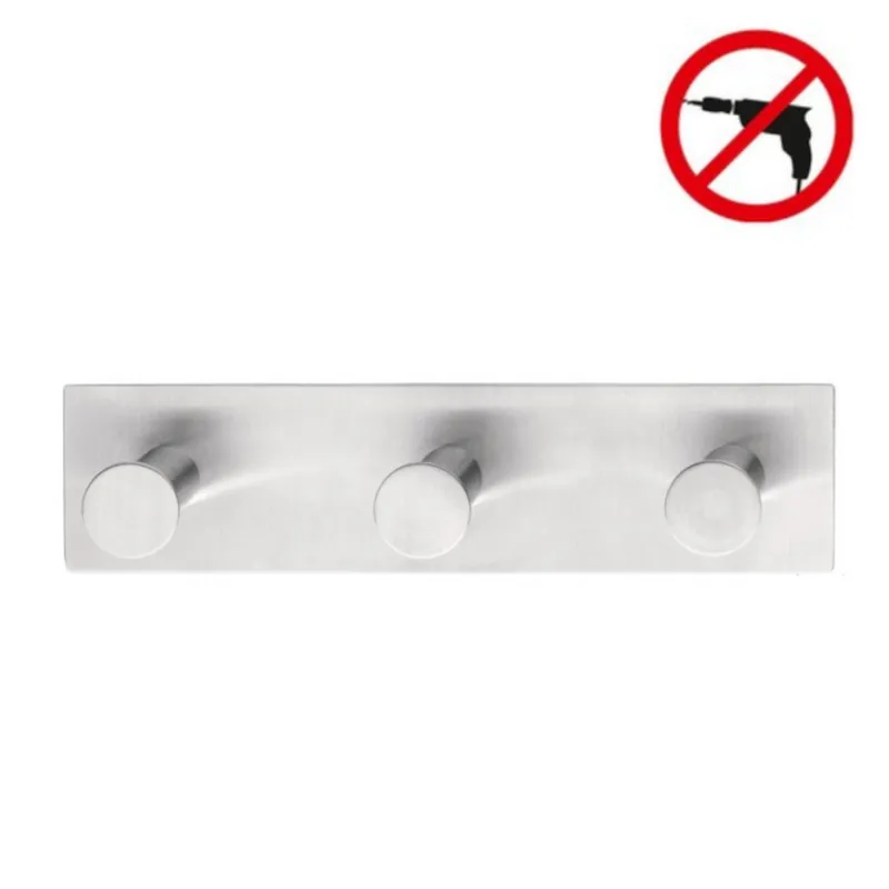 Powerbutton Crochet porte-serviette triple, acier inoxydable, pose facile sans perçage (59334-00000-00)