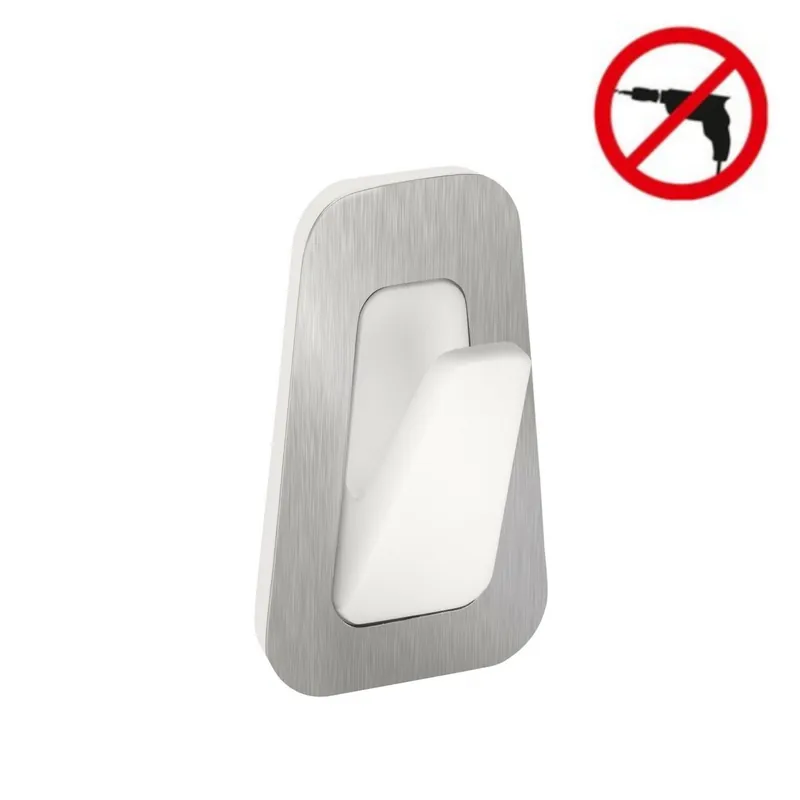PowerStrips Grand crochet blanc / chrome, pose facile sans perçage (59784-00003-00)