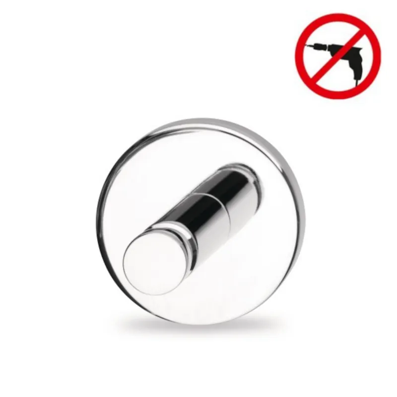 Powerbutton Crochet porte-serviette chromé, charge maximale 8 kg, pose facile sans perçage (59322-00000-00)