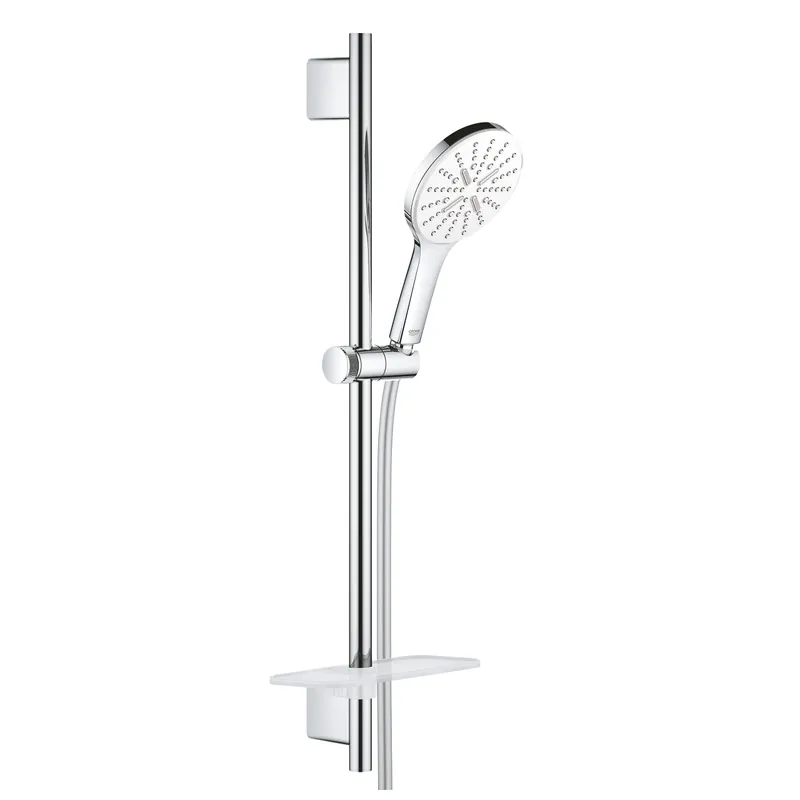 Rainshower Smartactive 130 Barre de douche 60cm + Flexible 1,75m + Douchette à main 3 jets, Chrome (26576LS0)