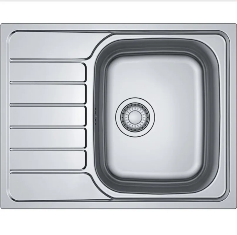 Spark SKN 611-63 Évier 63,5x50cm avec égouttoir réversible, Inox (SKN611-63)