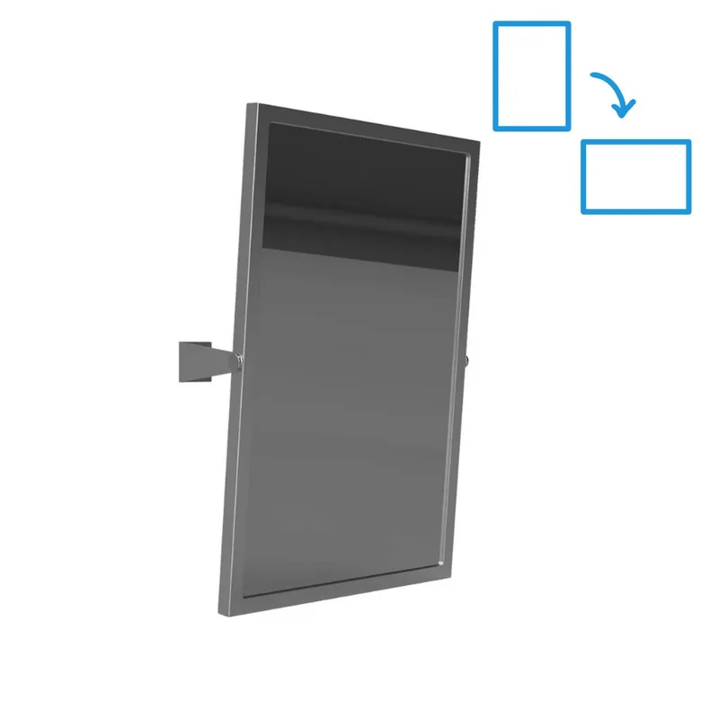 HELP Miroir mural PMR pose portrait ou paysage 60x40cm, Acier inoxydable brossé (301401032)