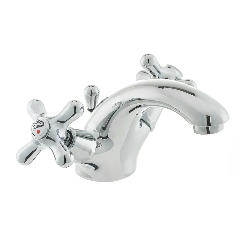 Ricordi Mélangeur de lavabo avec tirette et bonde, Design vintage, Chrome (IR075)
