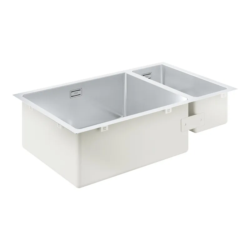 K700U Evier double bac 76x45cm en Acier inoxydable, Finition satin (31575SD1)