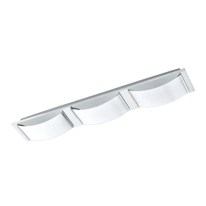 Wasao Plafonnier ou applique murale LED avec 3 spots 63cm, 3000K Blanc chaud, Inox (94883)