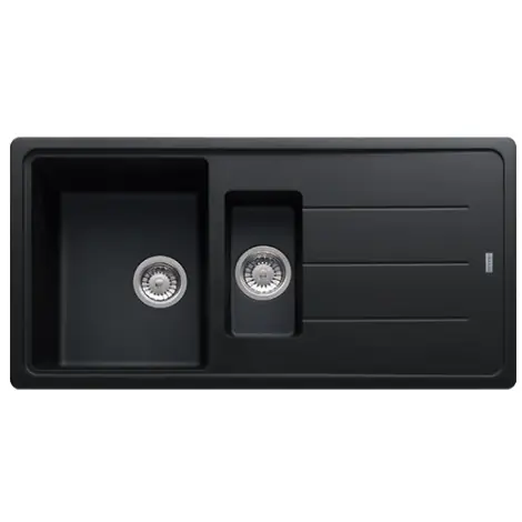 Basis BFG 651 Evier 97x50cm avec vide sauce et égouttoir réversible, Fragranit +, Onyx (BFG651ON)
