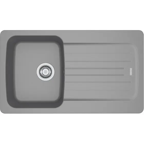 Aveta AVD 611-86 Evier 86x50cm avec égouttoir réversible, Fradura, Gris (AVD611-86SE)