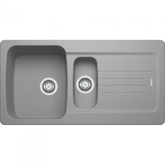 Aveta AVD651 Evier 97x50cm avec vide-sauce et égouttoir réversible, Fradura, Gris (AVD651SE)