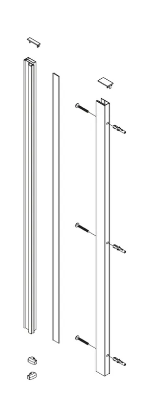 SK Profilé pour paroi de douche 195cm, Chrome (SIKOPROFILSKS)