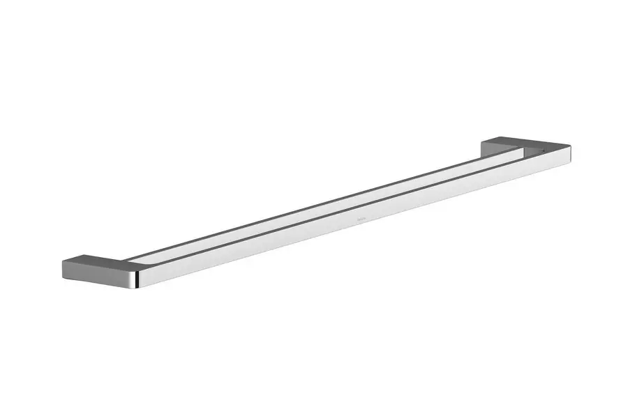 10° Barre porte-serviette double 63 cm fixation murale, Métal, Chrome (X07P326)