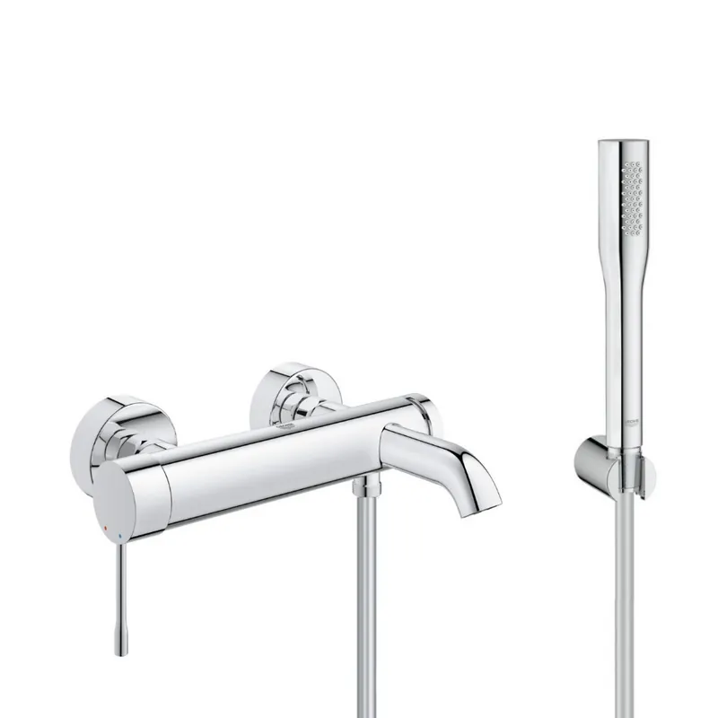 Set bain/douche Mitigeur mécanique Essence + Douchette stick 1 jet Euphoria Cosmopolitan, Chrome (33624001-Euphoria)