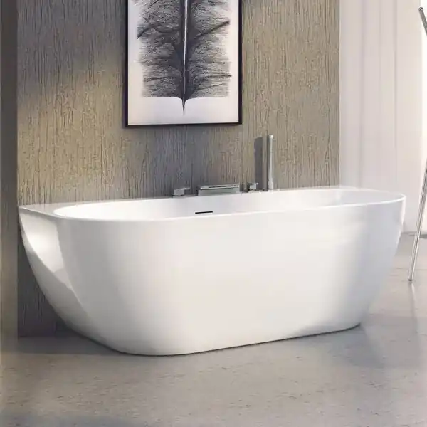 Freedom W 166 x 80 cm Baignoire semi-îlot en acrylique, sans pieds, blanc (XC00100024)