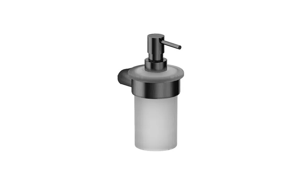 Simply R PVD Distributeur de savon mural en verre dépoli, Gun métal (SATDSIMR99GM)