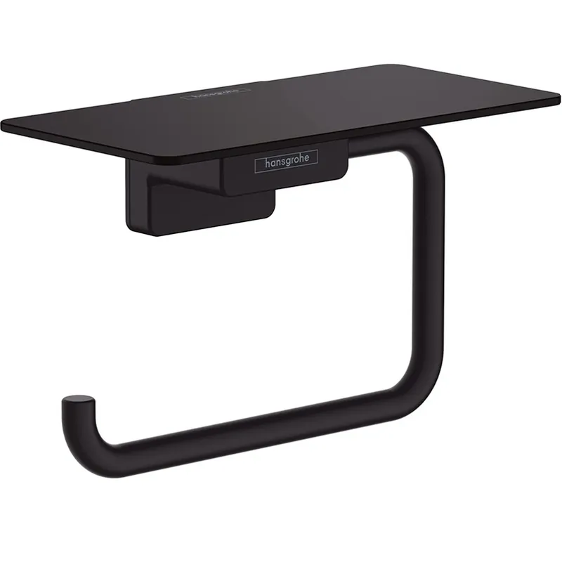 AddStoris Porte-papier WC mural avec tablette, Noir mat (41772670)