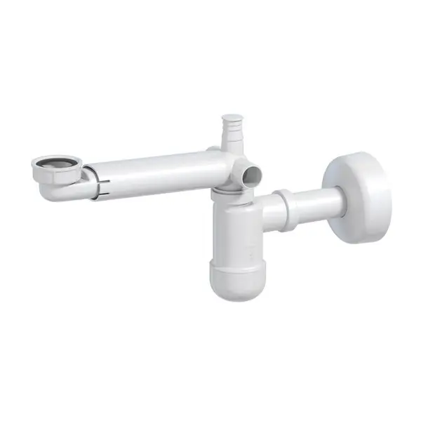 Siphon de lavabo gain de place blanc pour meuble et bonde 46 mm Ravak (X01612)