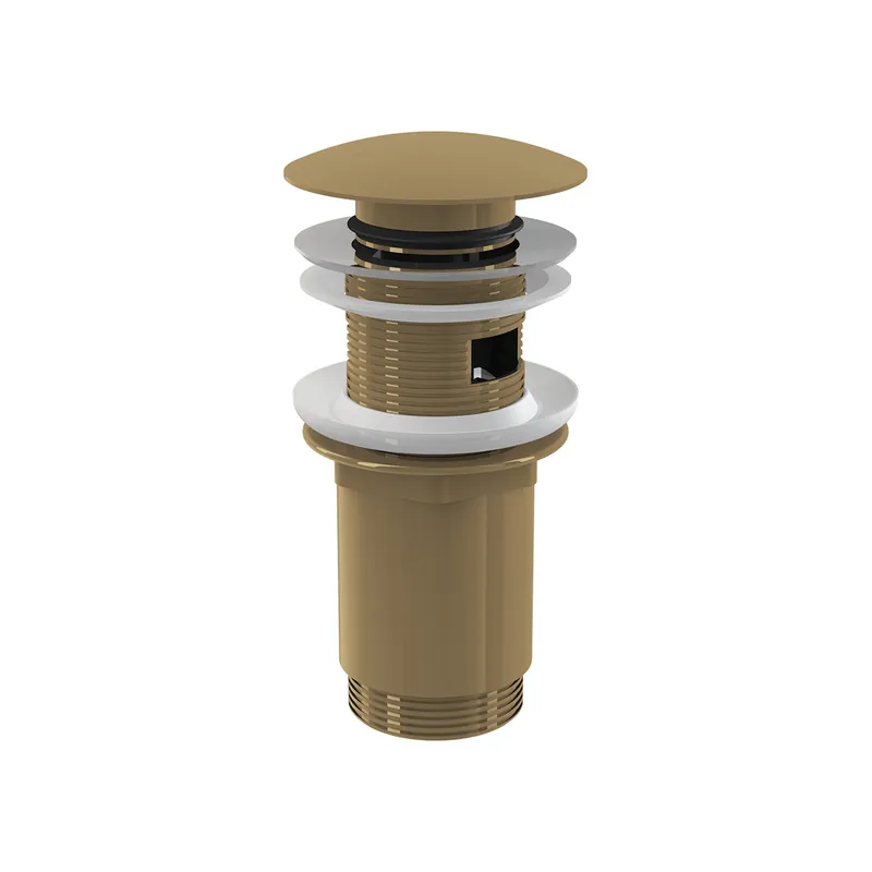 Bonde pour lavabo clic-clac 5/4 " Avec trop-plein, Gold brossé (A392-G-B)