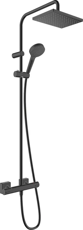 Vernis Shape Colonne de douche 230 1jet EcoSmart 9l/min avec mitigeur thermostatique, Noir mat (HG-26097670)