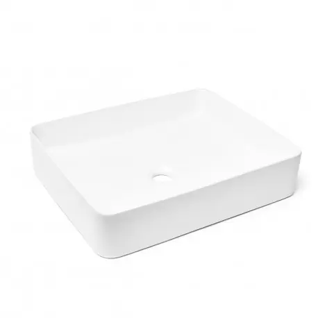 Set Vasque Infinitio à poser 50x40cm + Bonde, Blanc (SATINF5040M-SET_BP)