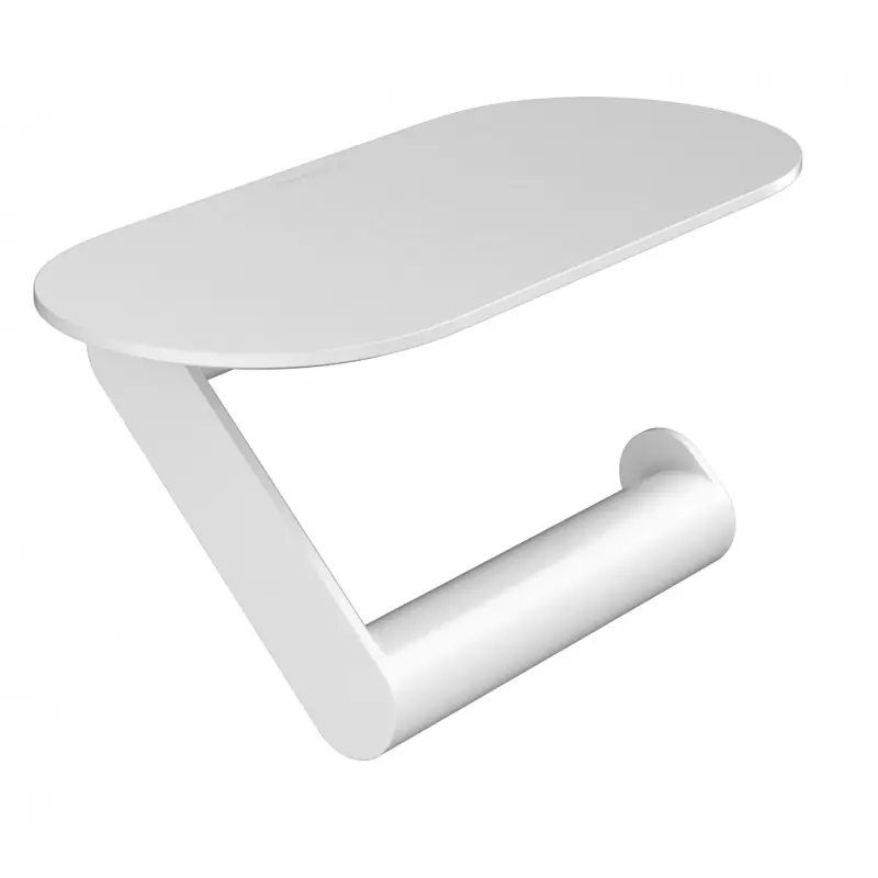 WallStoris Porte-papier WC avec tablette , Blanc mat (27928700)