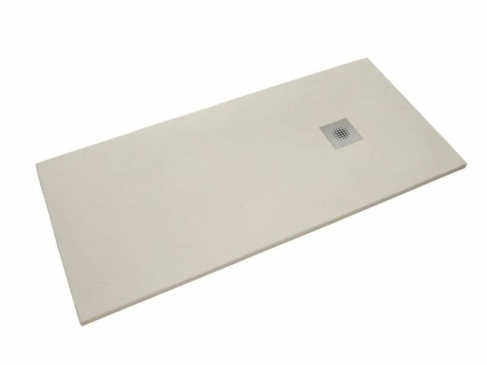Receveur de douche rectangulaire Siko Stone 160x80 cm fonte marbre blanc (SIKOSTONE16080SB)