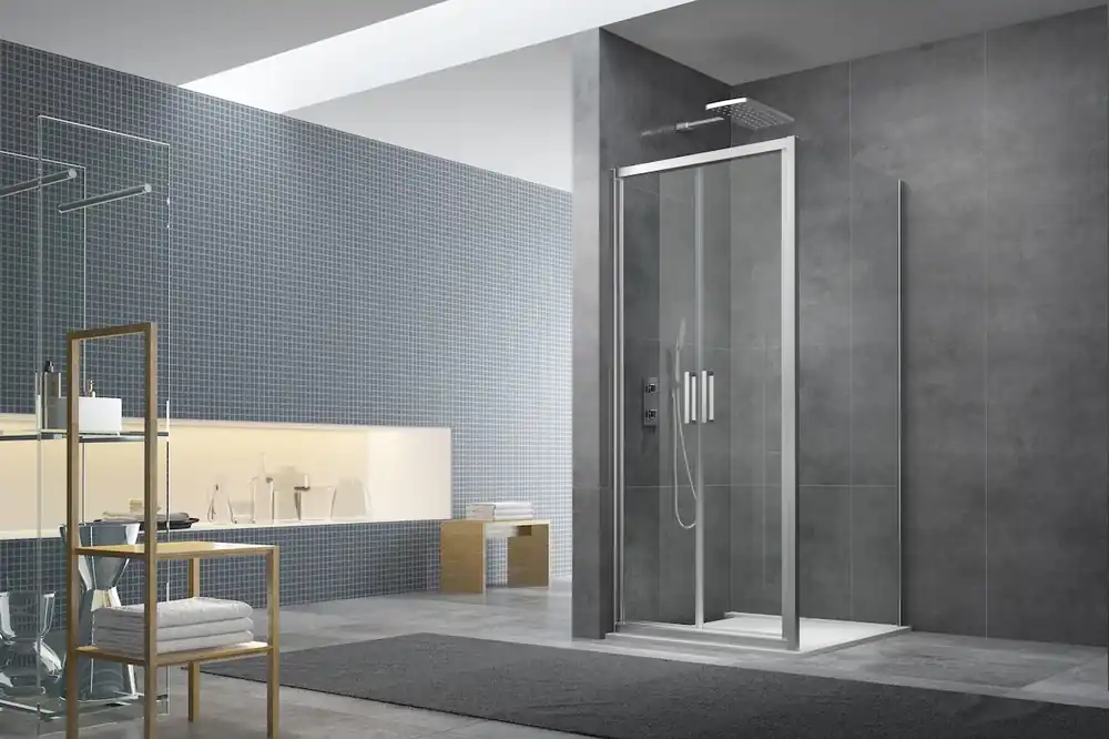 Paroi de douche 90x195 cm SAT TEX chromé brillant SIKOTEXL90CRT