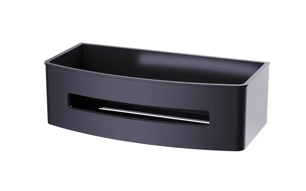 Panier de douche 22 cm en acier inoxydable, Noir (SATDPOLMC)