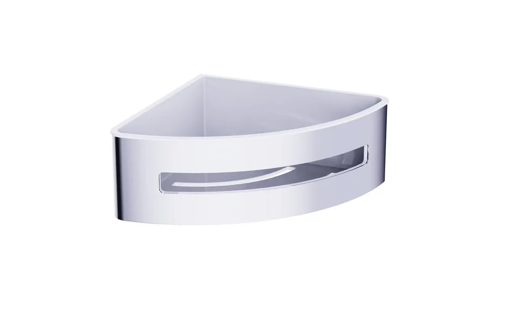 Panier d‘angle pour la douche en acier inoxydable 16,5cm, Chrome (SATDPOLROHCHB)