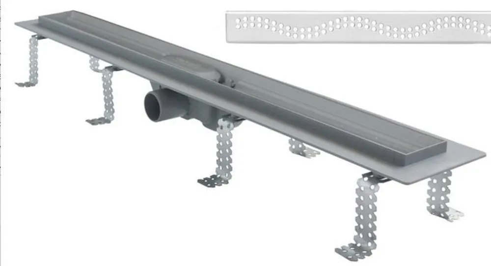 Caniveau de douche Simple 750 avec grille, plastique / acier inoxydable (APZ8-750M)