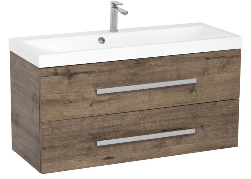 Meuble de salle de bain Naturel Cube Way 100x40 cm chêne wellington (CUBE2100ZDWBU)
