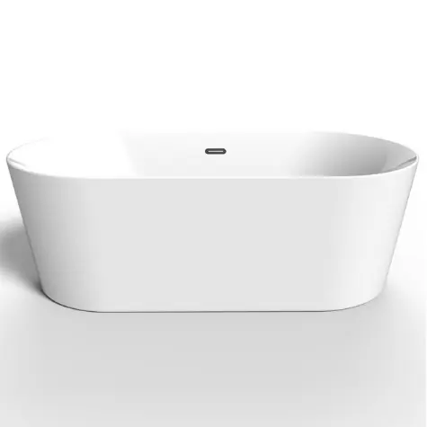 ZARA 169 x 80 cm Baignoire îlot en acrylique, sans pieds, blanc (ZA1700)