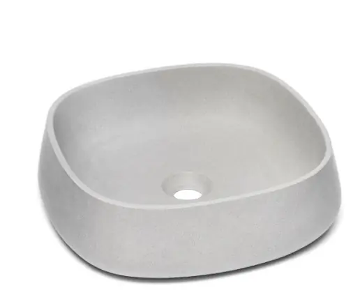 Triomini Lapis lavabo comptoir 44x44 cm grès gris mat sans débordement (LA4444LG)