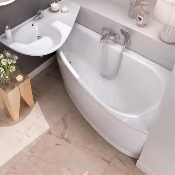 Avocado Tablier en acrylique pour baignoire 160cm, avec kit de montage, orientation droite, Blanc KitTablierAvocadoDroite160
