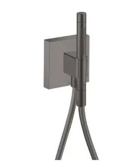 Set Porter douchette noir chromé brossé (12626340)