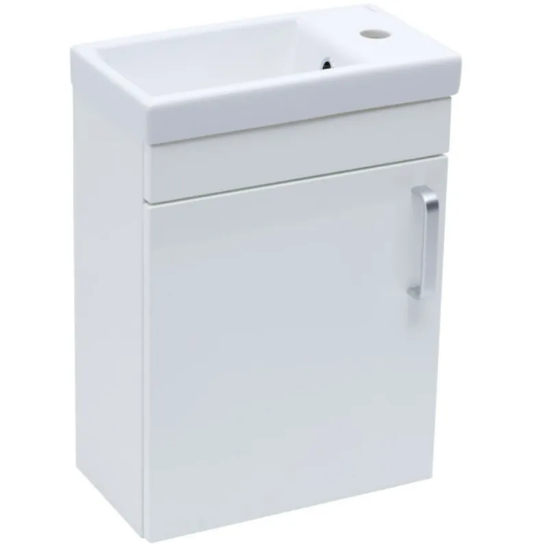 Vario Dekor Set Meuble suspendu 40x50cm + Vasque en céramique, Blanc brillant (VARIO240BIBL)