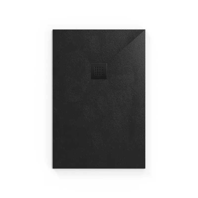 B-Way Receveur de douche rectangulaire 120x80cm avec siphon, en marbre coulé, Noir (SATALEK12080-S)