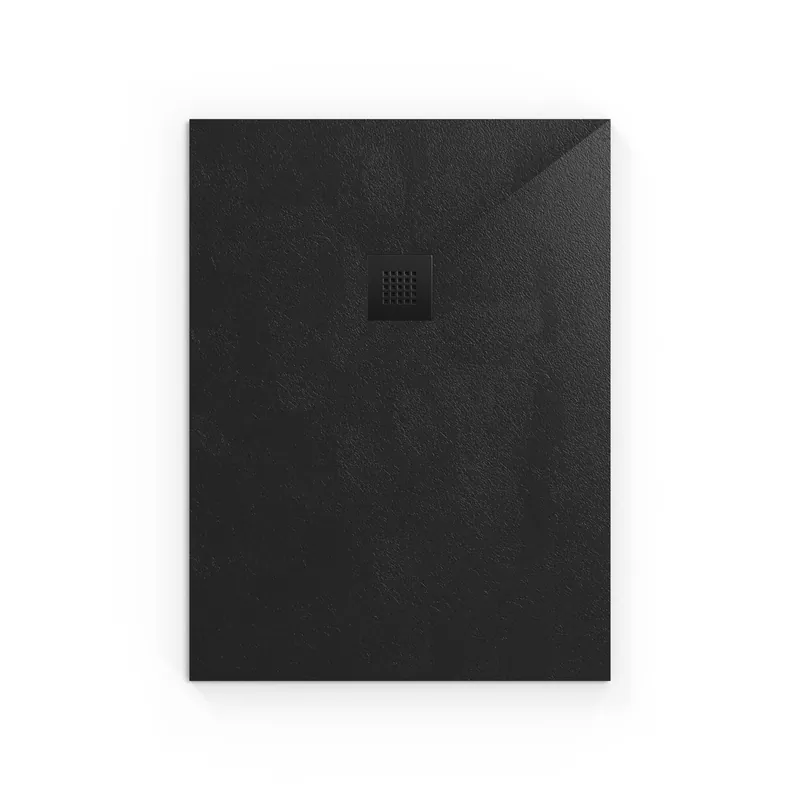 B-Way Receveur de douche rectangulaire 120x90 avec siphon, en marbre coulé, Noir (SATALEK12090-S)
