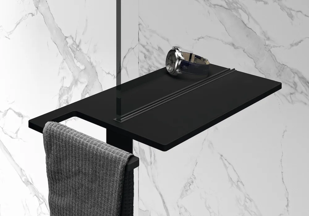 Select + Porte-serviettes avec étagère 40 x 22 cm, Noir mat (SL2401123)