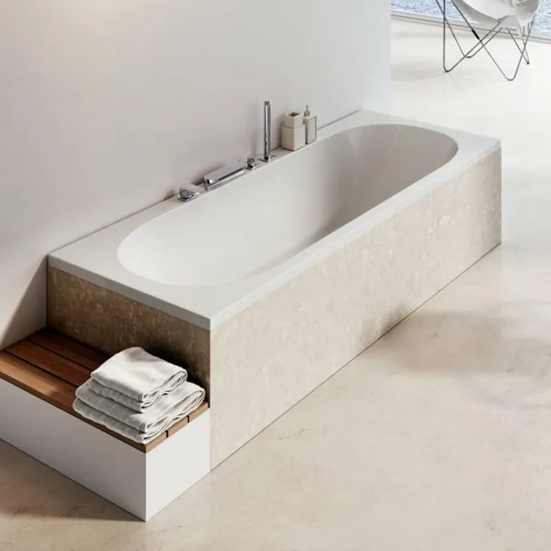 CITY SLIM Baignoire rectangulaire 180x80 cm en acrylique, sans pieds, blanc (C921300000)