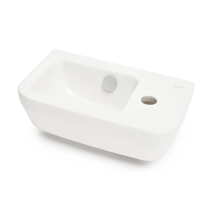 Integra Lave-mains 37x22 cm avec trou pour robinetterie sur la droite, Blanc (7091-003-0029)