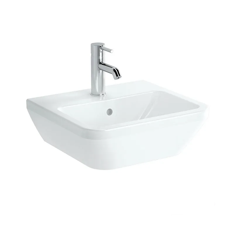 Integra Lavabo 45x40 cm avec trou pour robinetterie au milieu, Blanc (7047-003-0001)