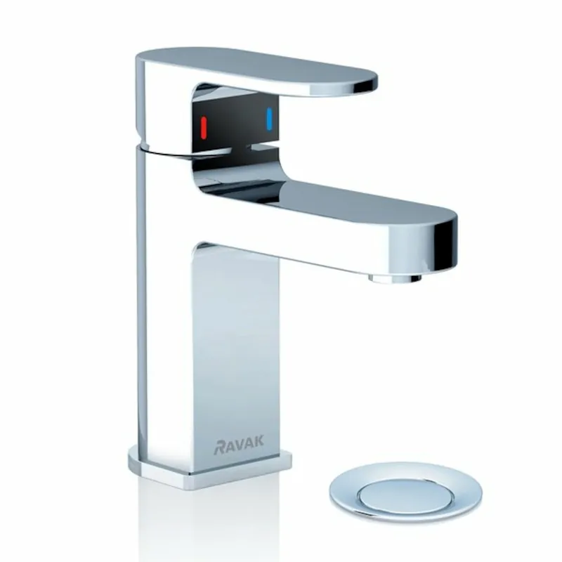 Chrome Mitigeur de lavabo 149 mm avec bonde, tirette et ensemble d‘évacuation, Chrome (X070053)