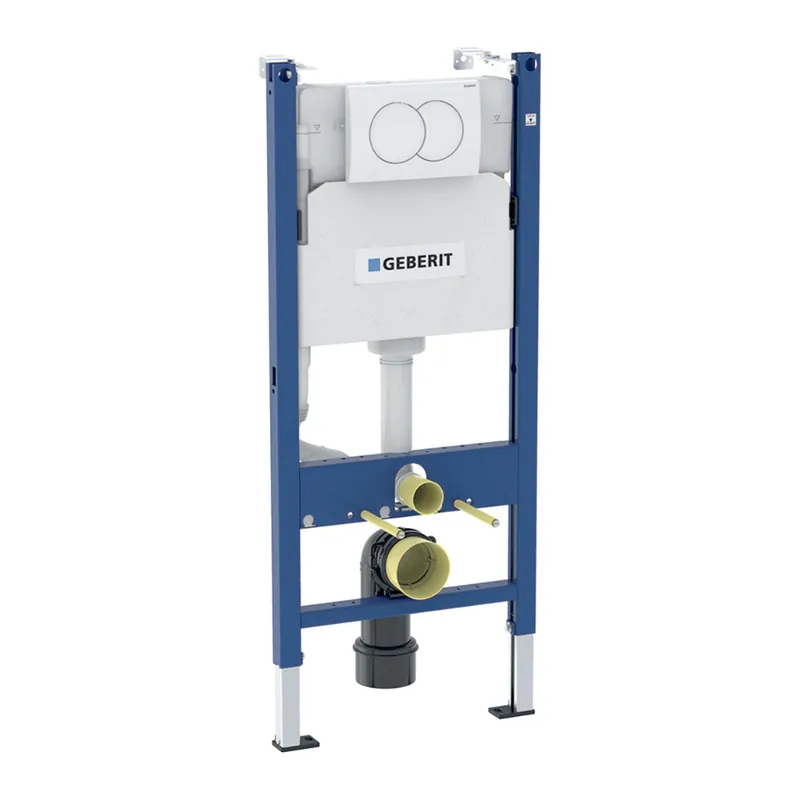 Geberit Delta Pack bâti-support Duofix 112cm + Plaque de commande Delta01, Blanche + Fixations murales (111.154.11.3)