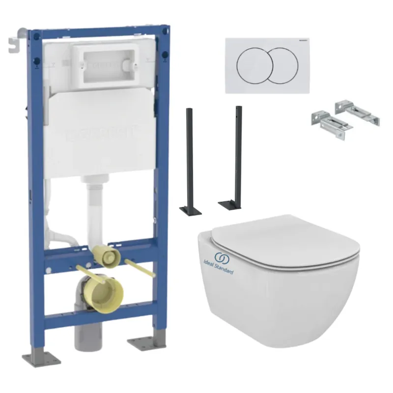 Pack Autoportant Bati-support Geberit Duofix + WC sans bride Ideal Standard Tesi
